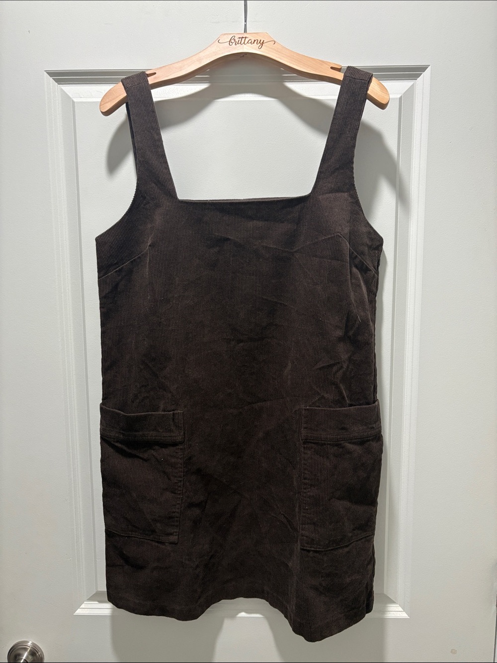 ASOS Curve Dark Brown Corduroy Mini Pinafore